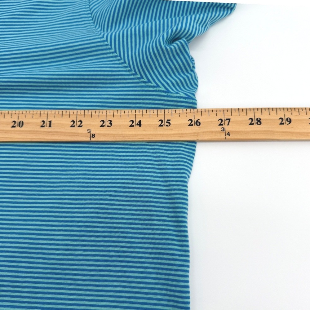 Rising Tide Polo Shirt Mens XXL Blue Green Stripe Cotton Blend Short Sleeve NEW - Picture 10 of 12